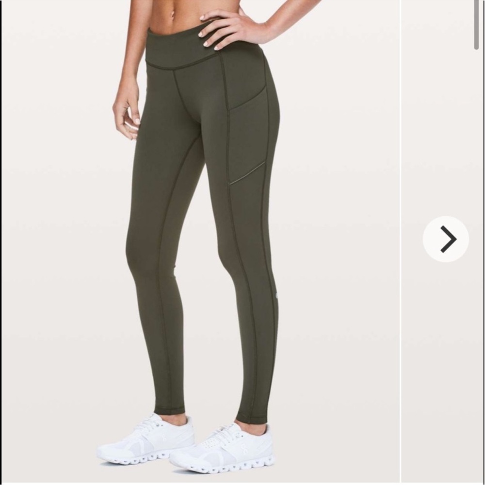 Lululemon Speed Up Tight Leggings | High Rise Olive Green Full Length | Size 4